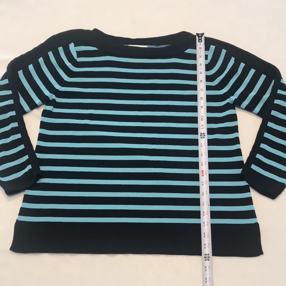Dress Barn black and blue striped sweater, 14/16, no snags - Picture 2 of 7